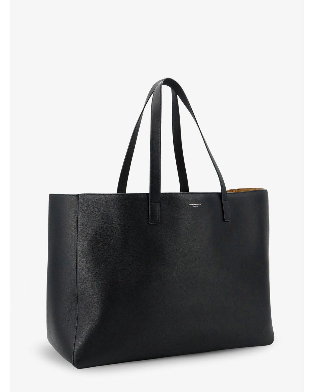 Saint Laurent Black Leather Shopping Bag With Front Logo for men