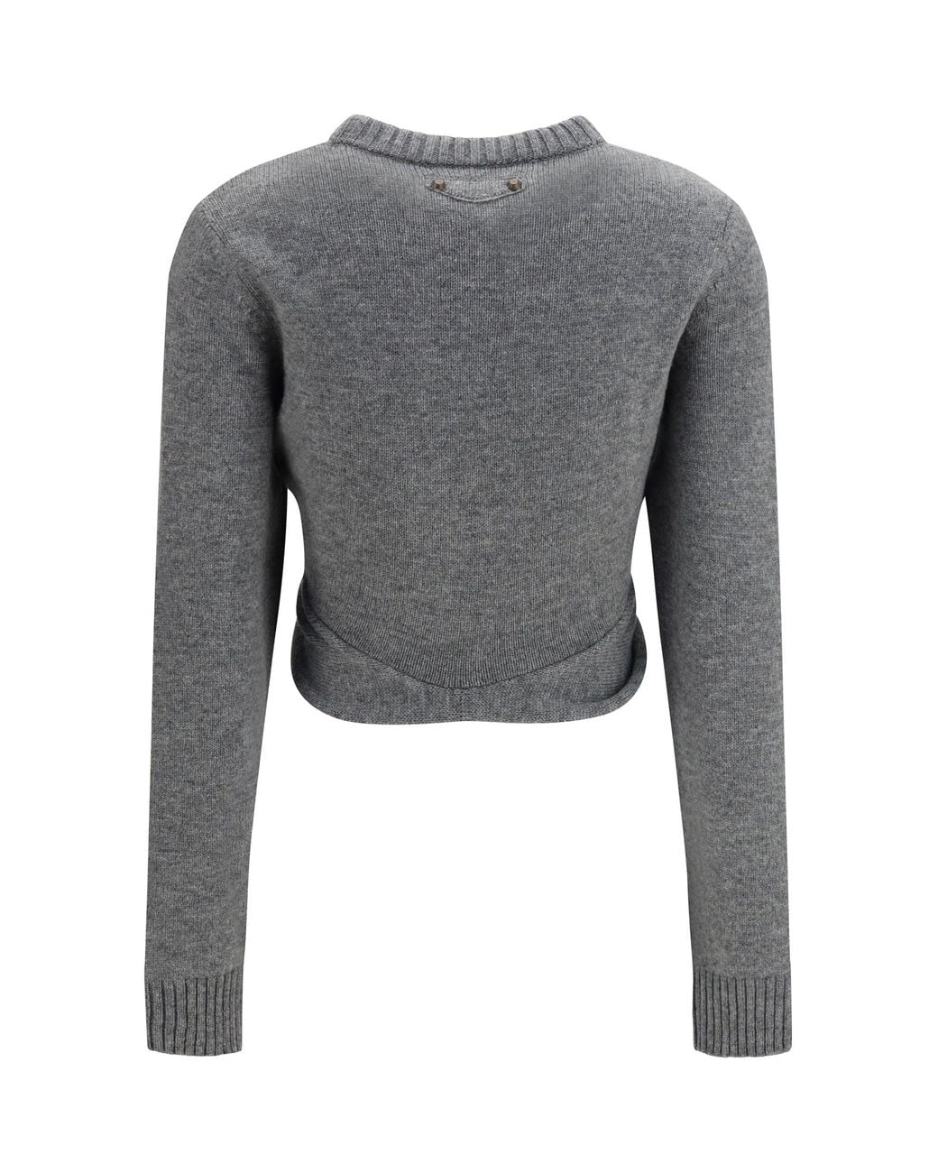 Balenciaga Gray Ruched Crewneck Sweater