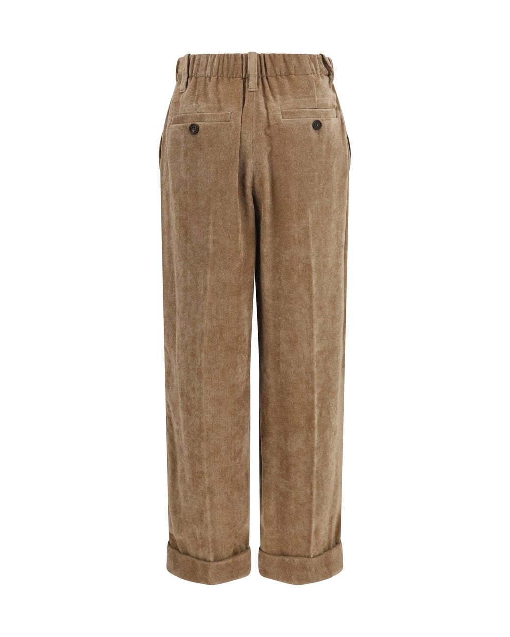Brunello Cucinelli Natural Elasticated Viscose And Cashmere Pants