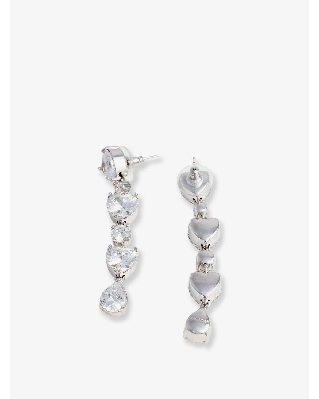 Self-Portrait White Self Portrait Crystal Heart Tiered Earrings