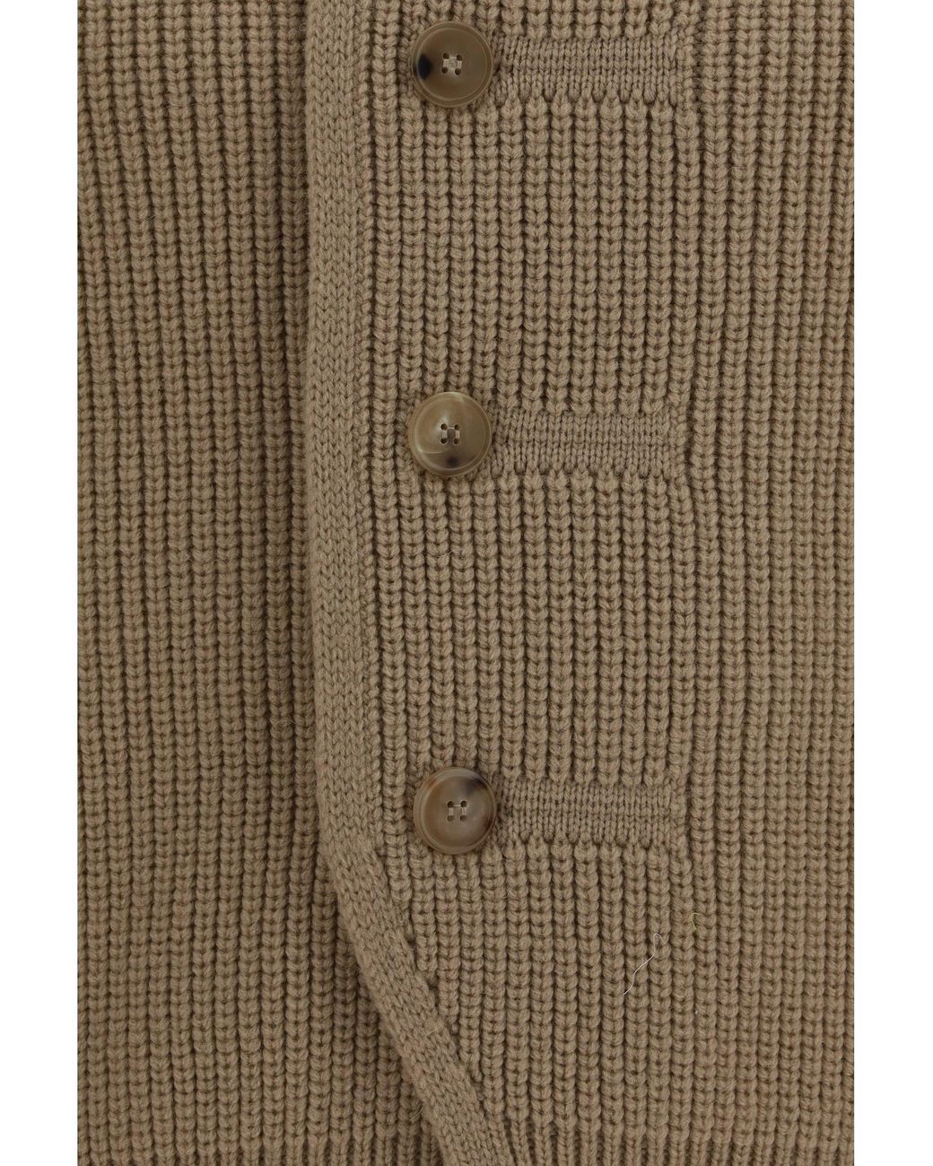 Dries Van Noten Natural Buttoned High-Neck Cardigan Champagne for men