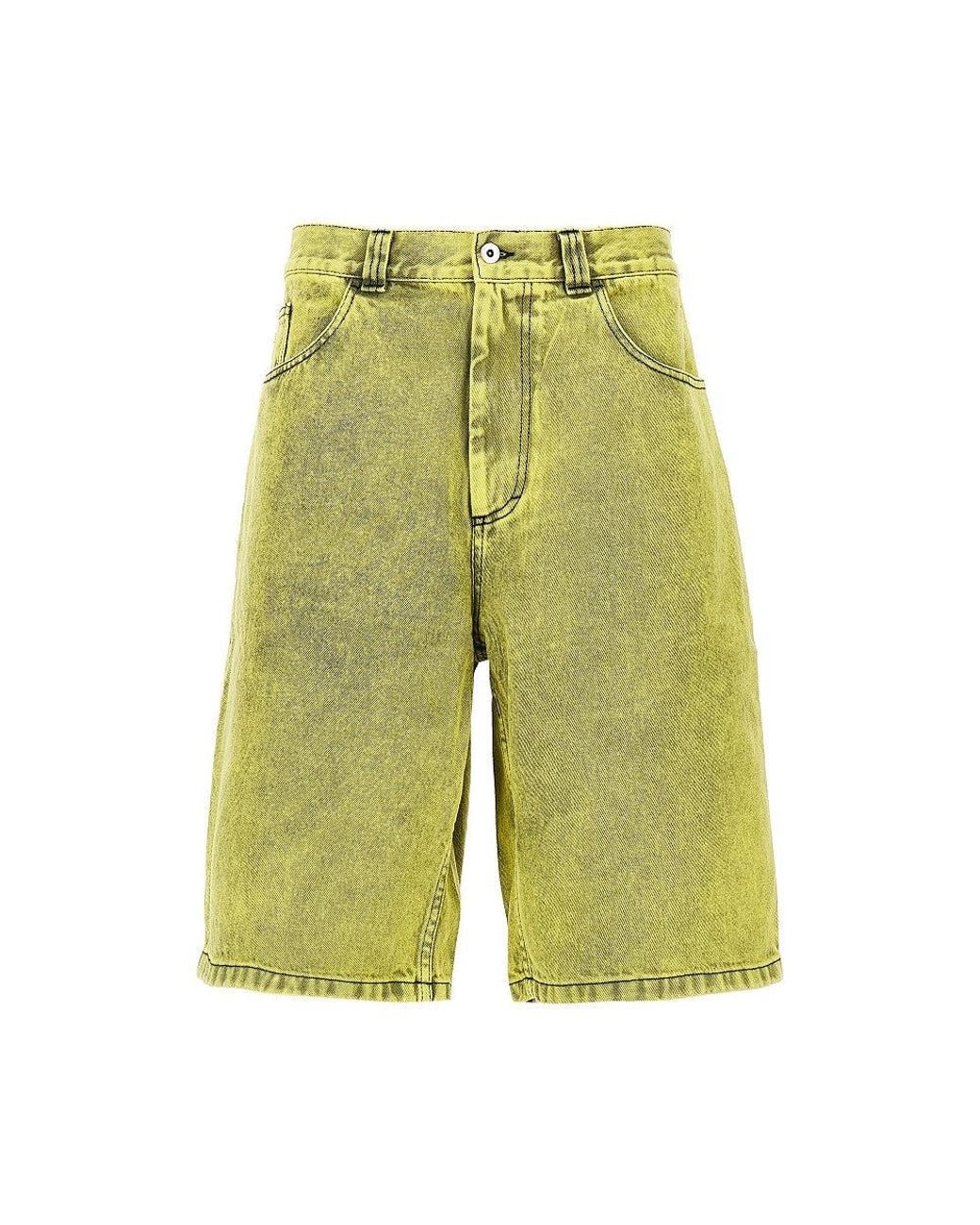 POLAR SKATE Green 'Big Boy' Denim Shorts for men
