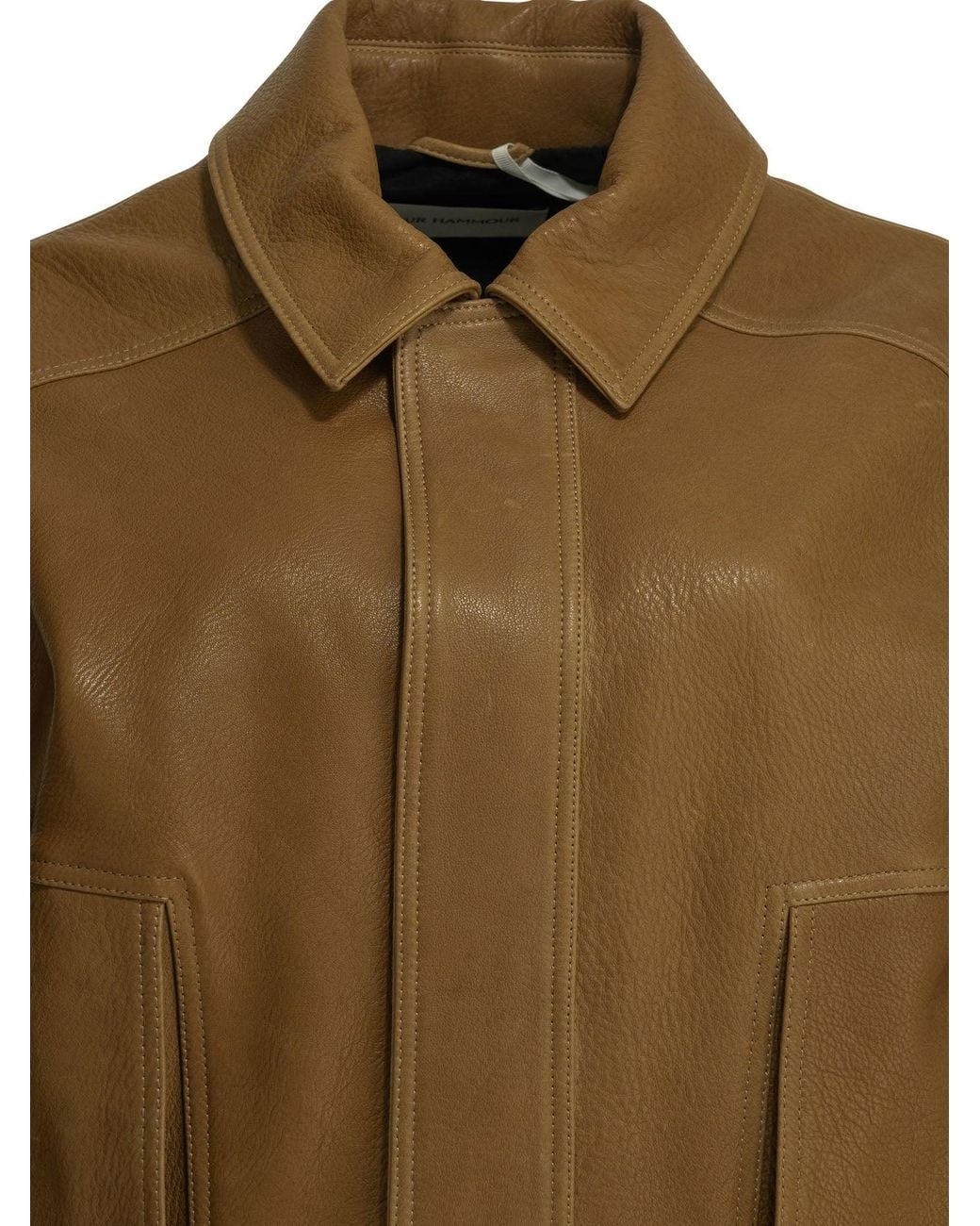 Nour Hammour Brown "Dalma" Leather Jacket