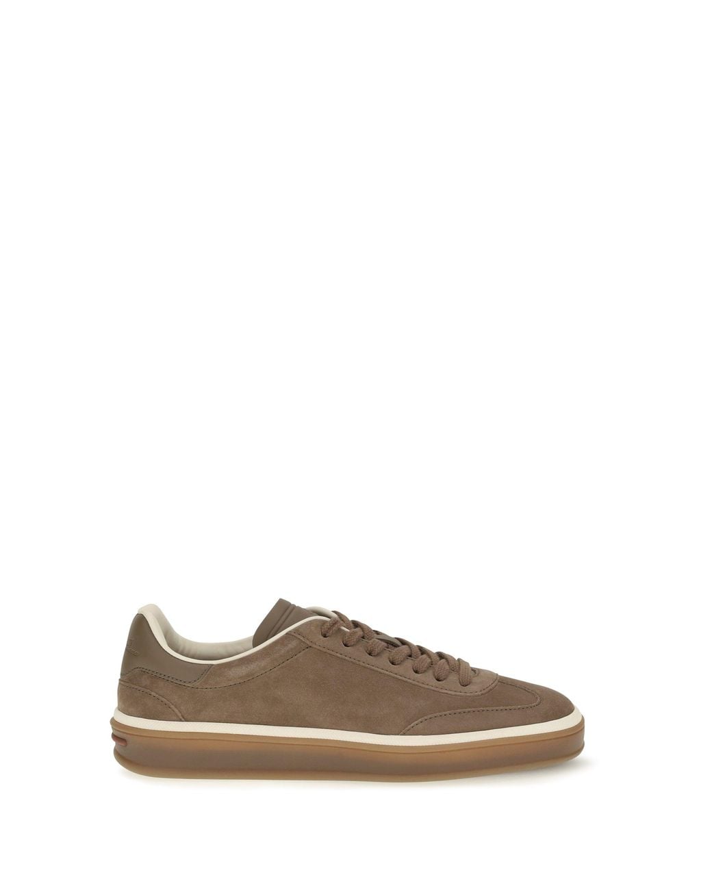 Loro Piana Brown Suede Tennis Walk Sneakers Fossil