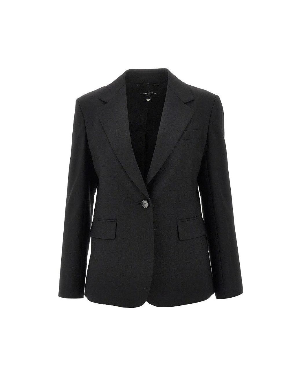 Weekend by Maxmara Black Wool Single-Breasted Jacket
