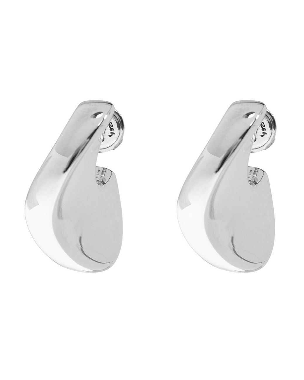 Bottega Veneta White Disc Earrings