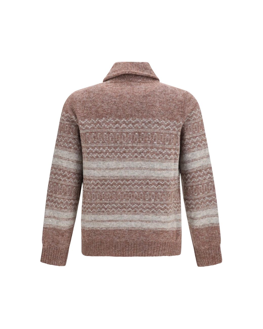 Brunello Cucinelli Brown Cardigan V-Neck Button for men