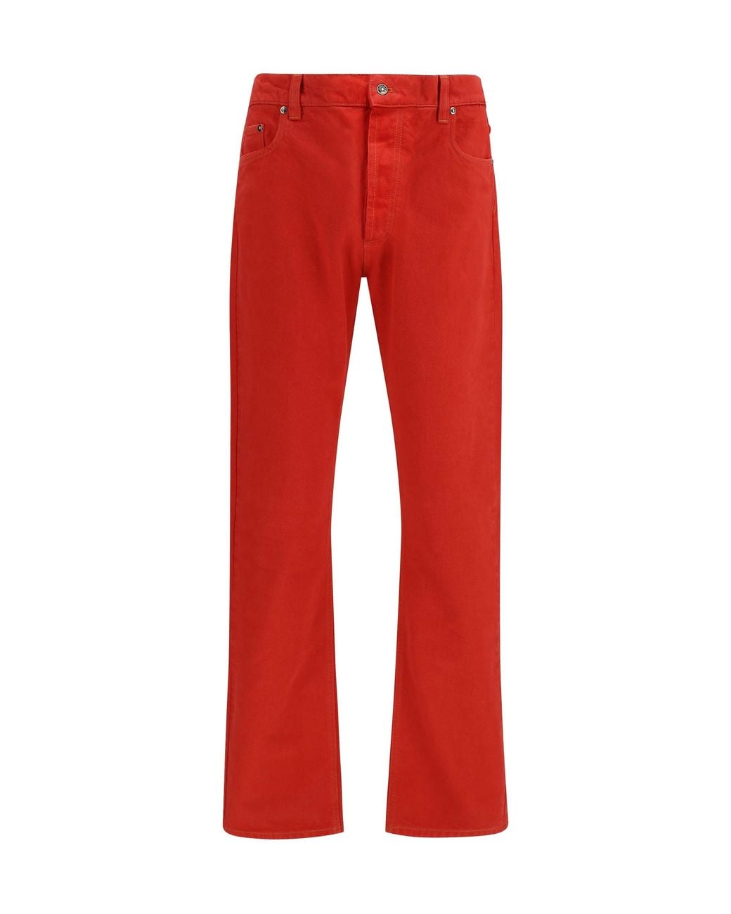 Versace Red Straight-Leg Cotton Denim Jeans for men