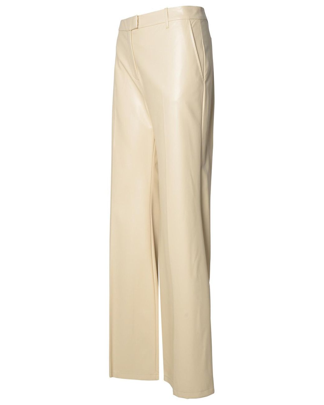 Stand Studio Natural Ivory Polyurethane Blend Trousers