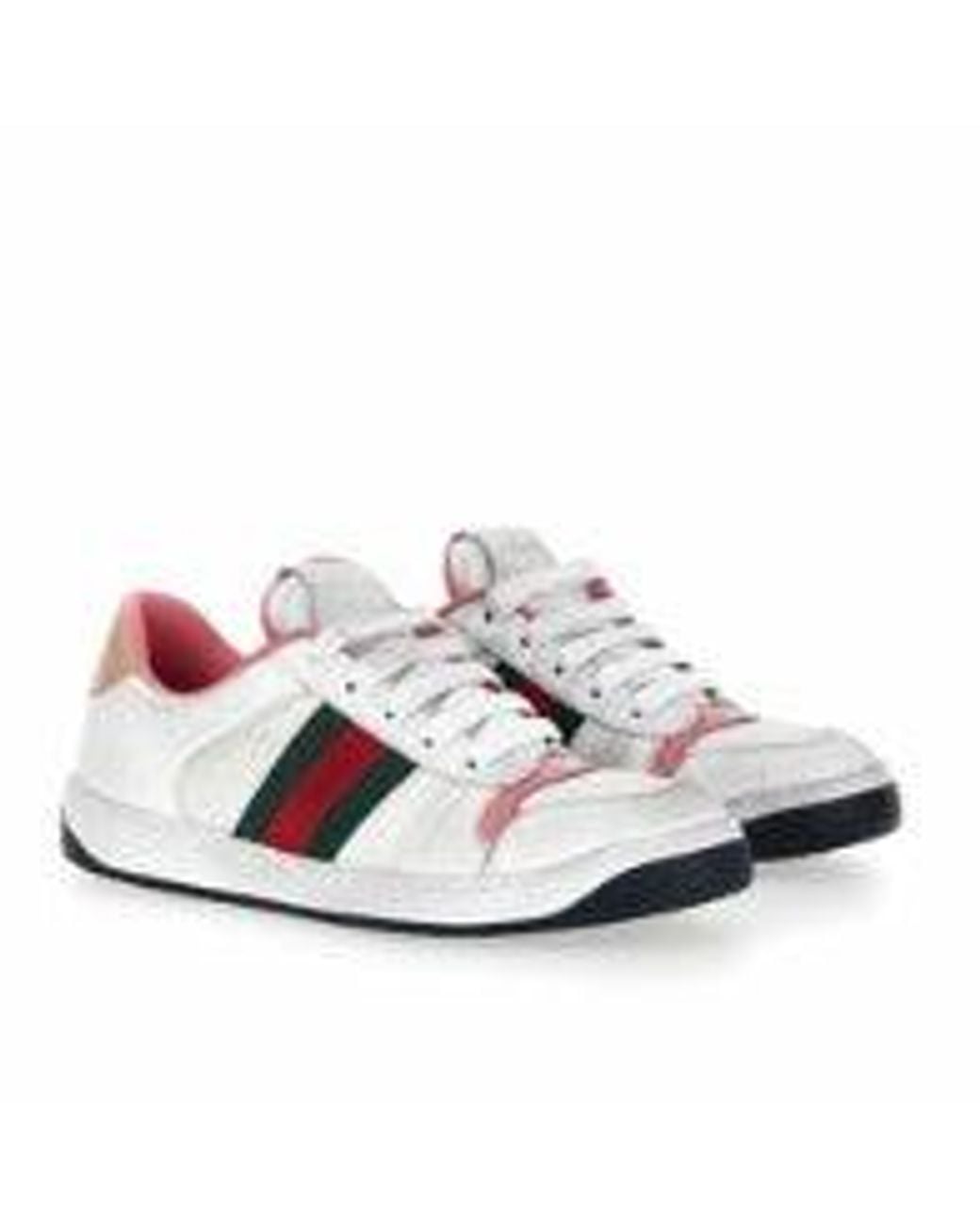 Gucci White Screener Sneakers