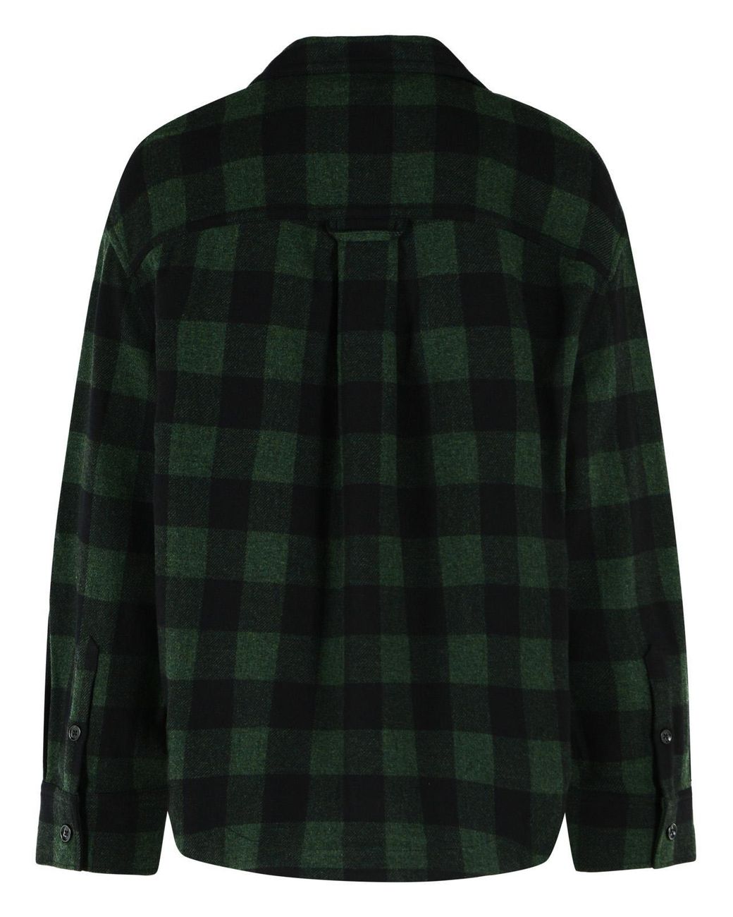 AMI Black Check Wool Overshirt for men