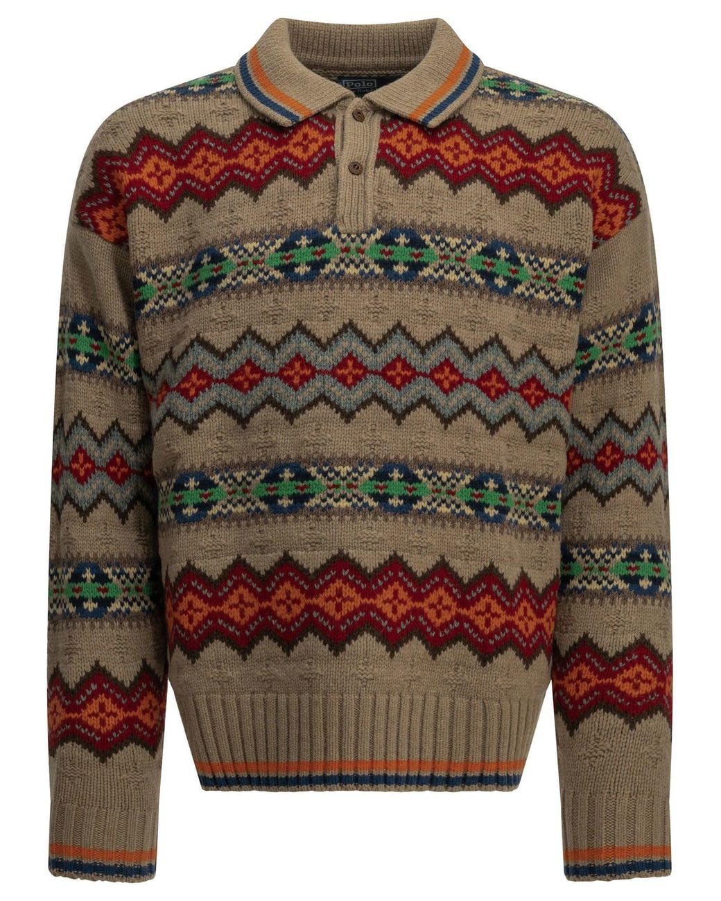 Polo Ralph Lauren Multicolor "Fair Isle" Polo Sweater for men