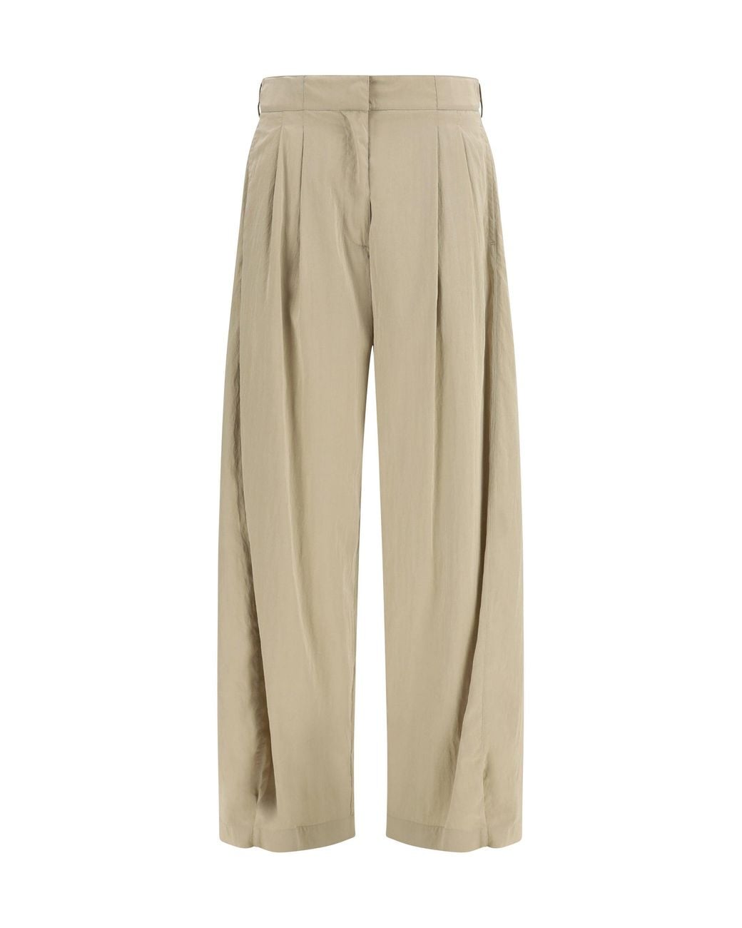 The Row Natural Iven Silk And Nylon Pants