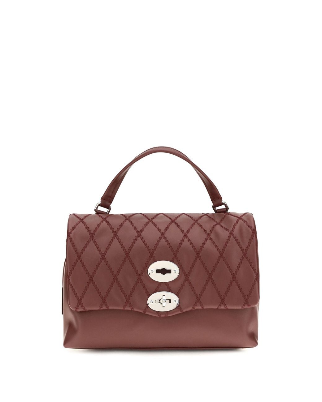 Zanellato Purple Postina Tramè Leather Top Handle Bag