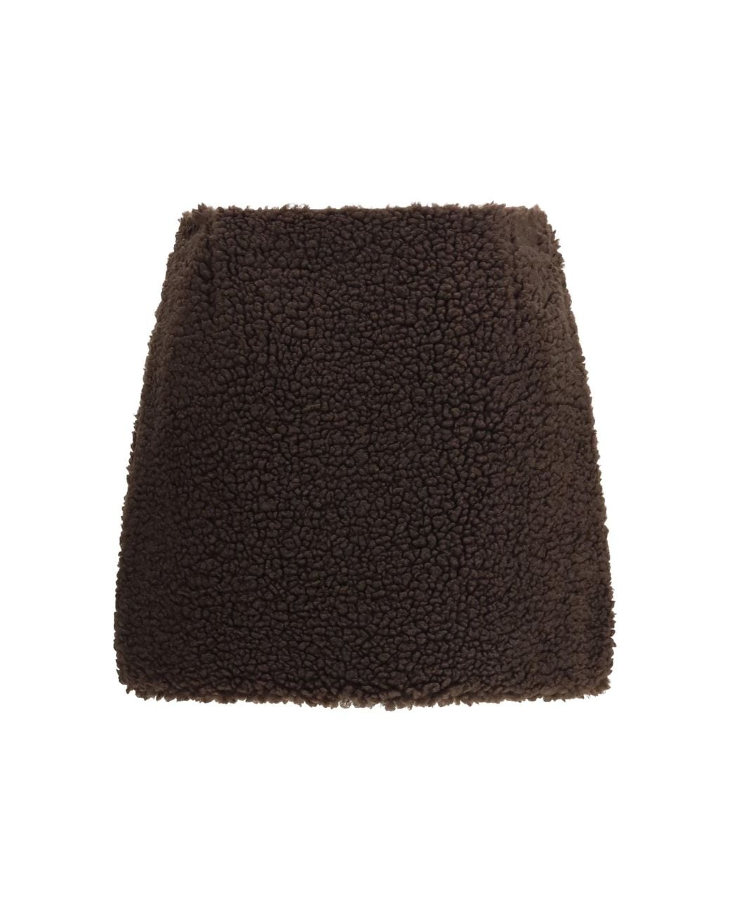 Moncler Black Teddy-Effect Miniskirt Taupe