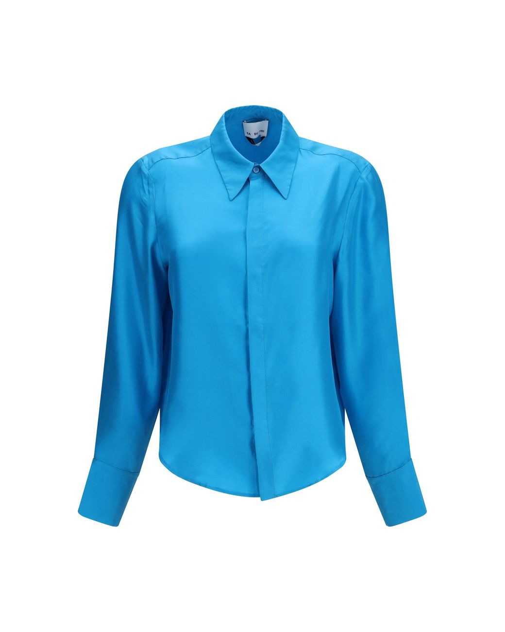 Sa Su Phi Blue Petit Silk Shirt Ciano