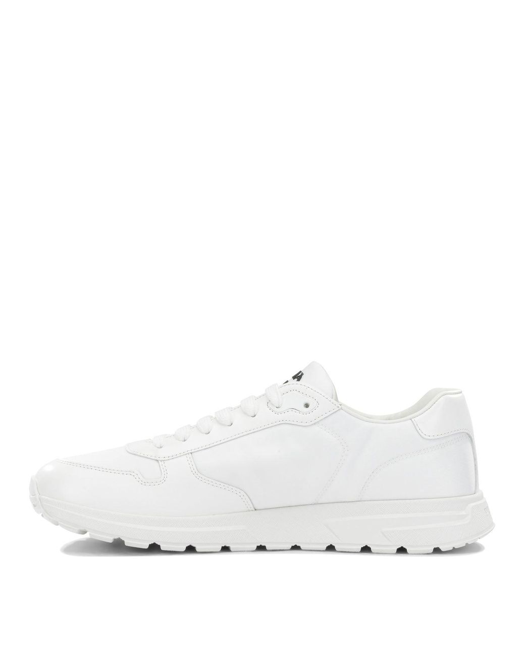 Prada White "Prax 01" Low Top Sneakers