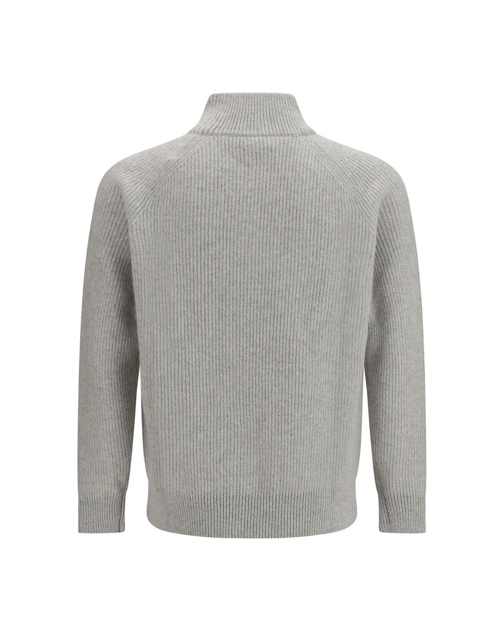Lardini Gray Wool And Cashmere Zip Sweater for men