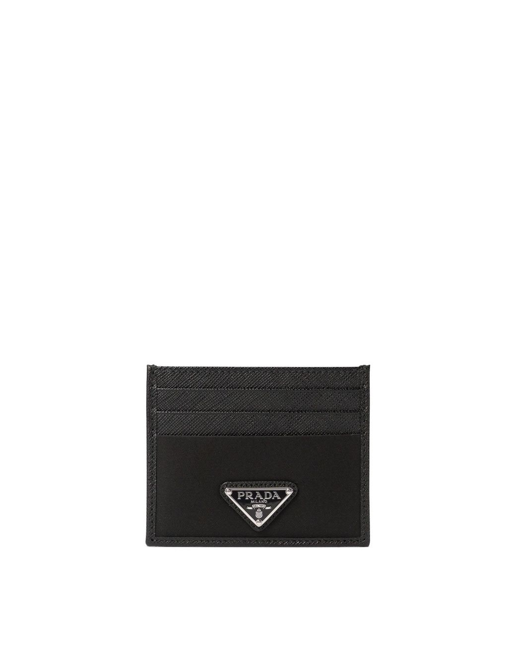 Prada Black Re-Nylon And Saffiano Card Holder for men