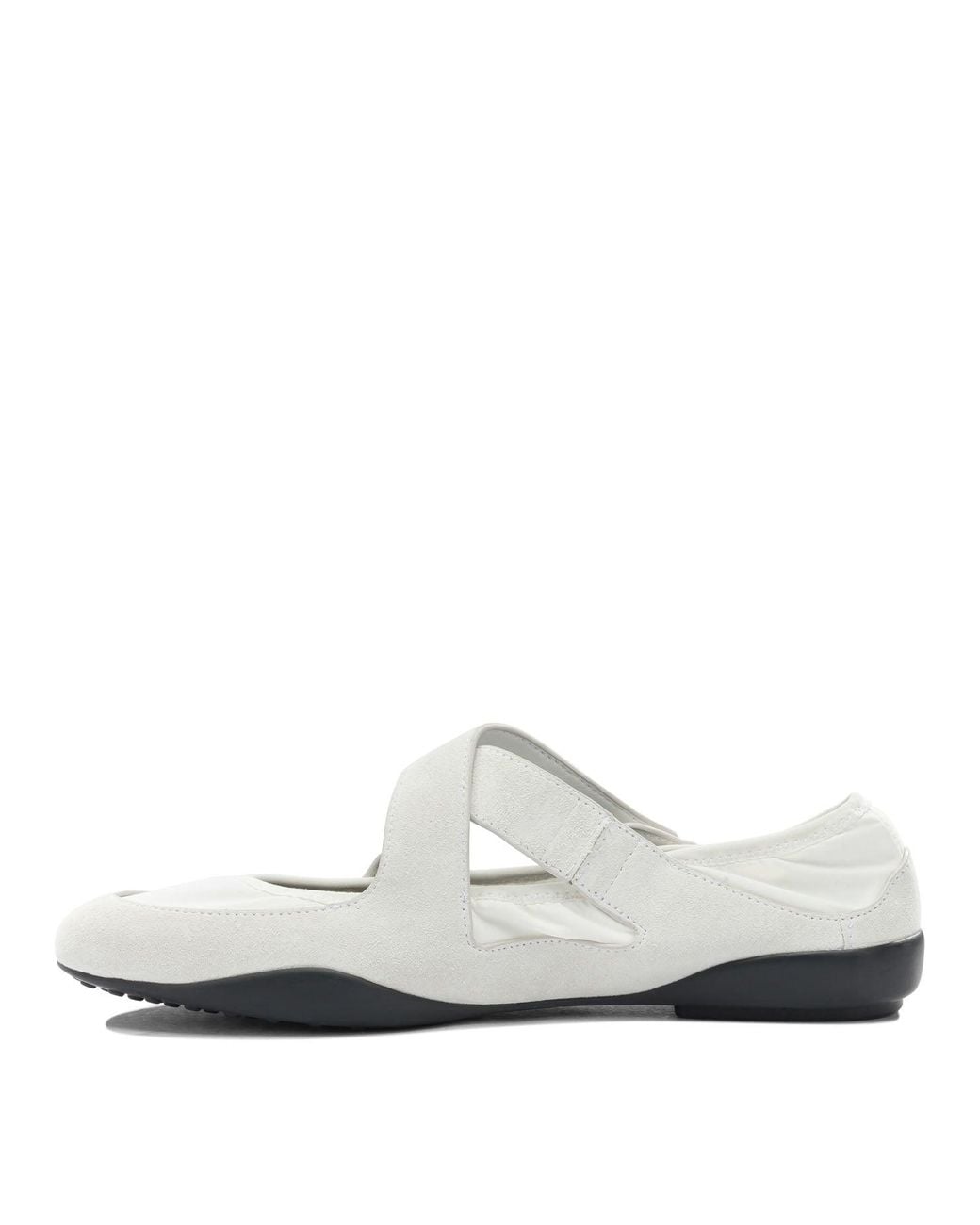 Tory Burch White Bovine Suede Ballerinas