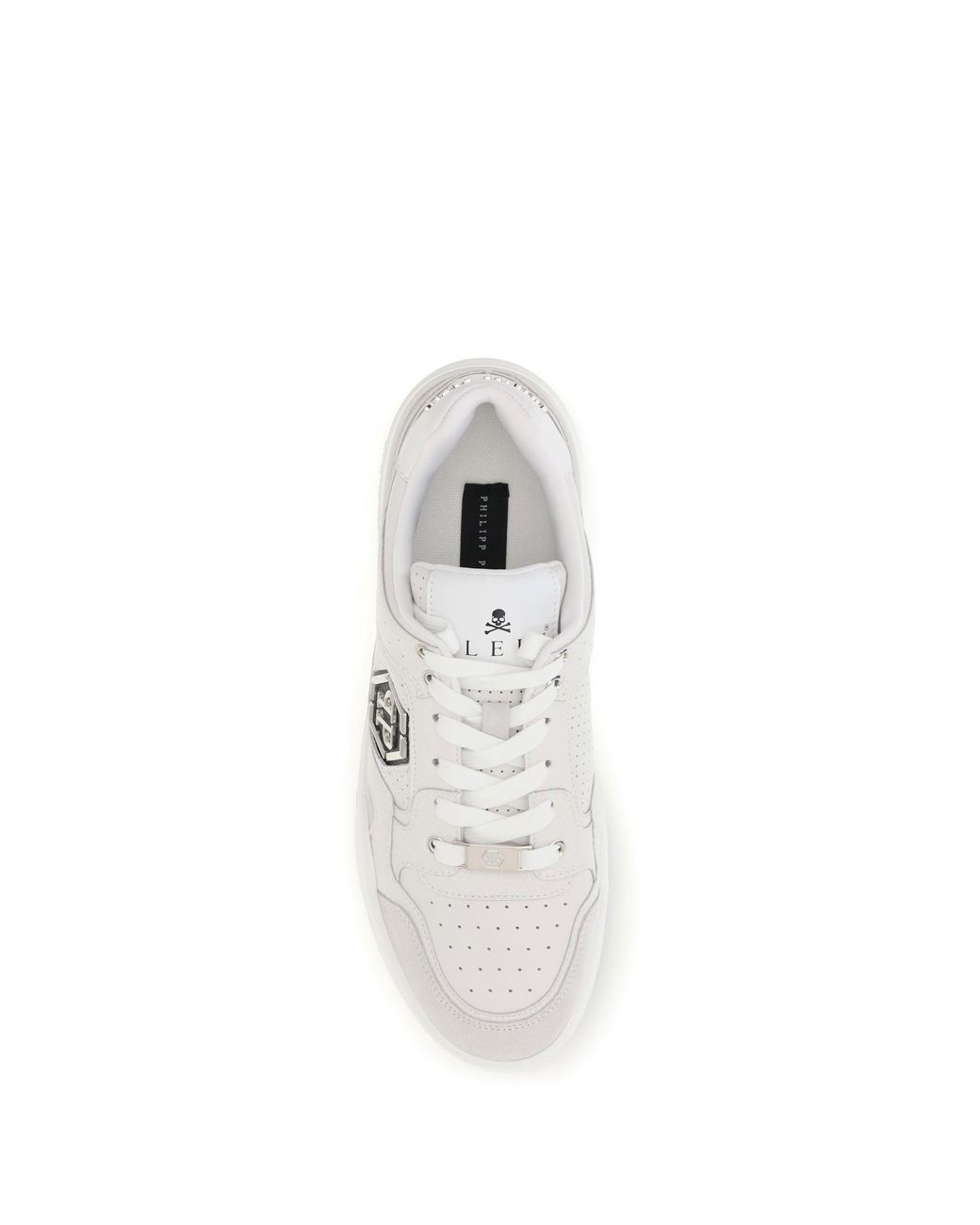 Philipp Plein White Predator V2 Low Top Sneakers for men