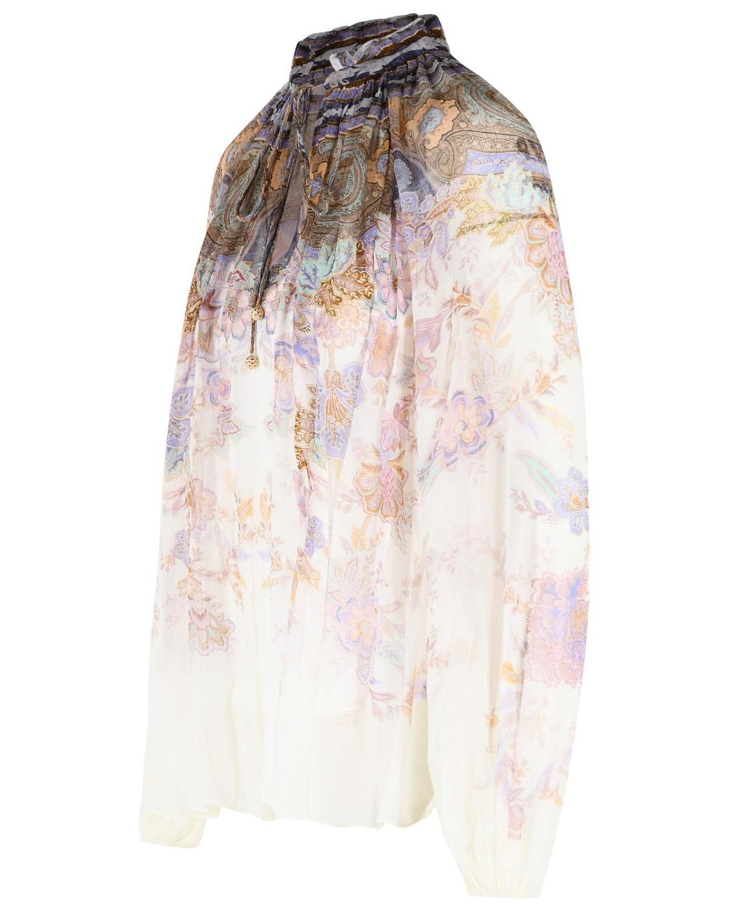 Zimmermann Natural 'Luna Billow' Viscose Blouse