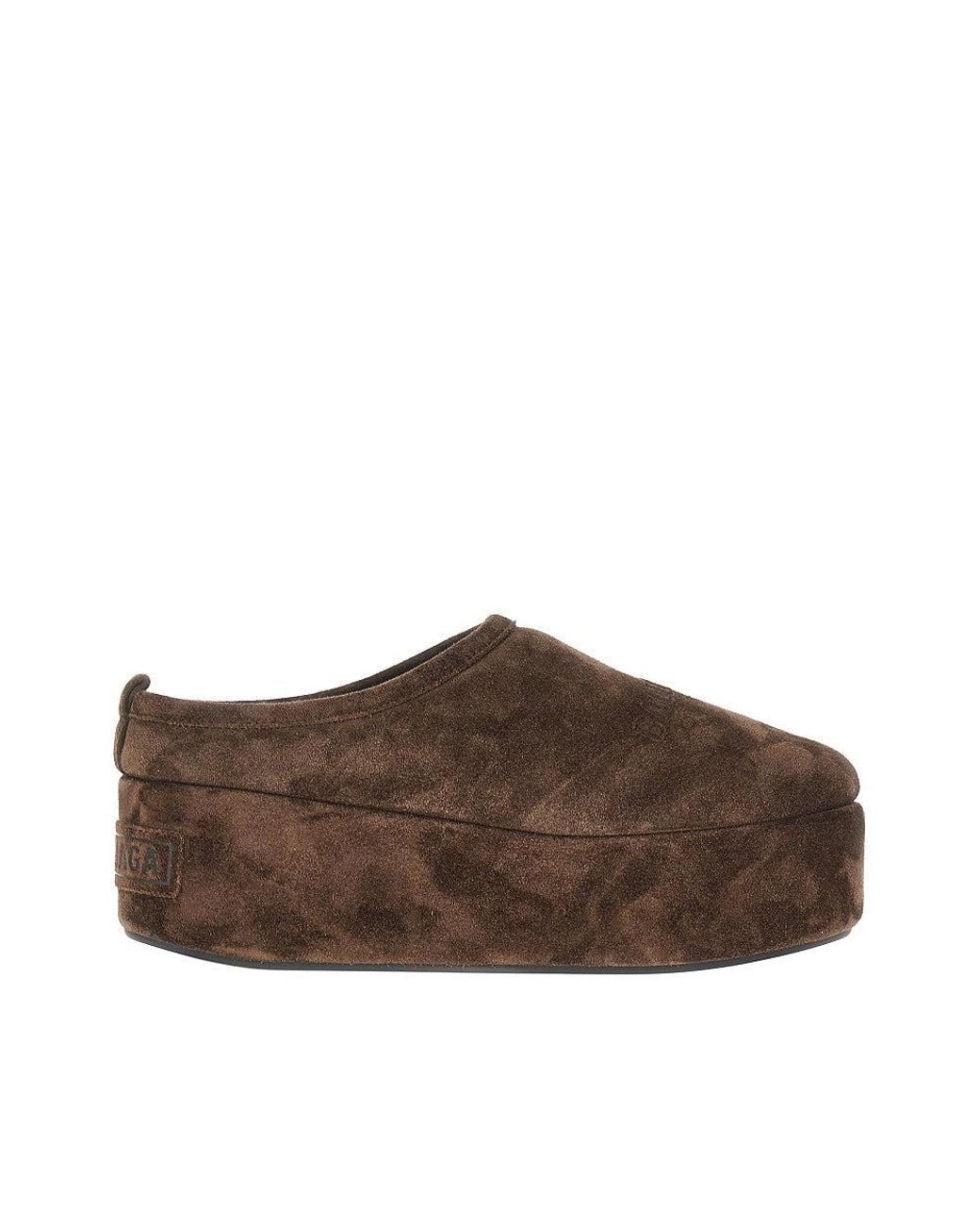 Balenciaga Brown 'Alaska Soft' Platform Clogs