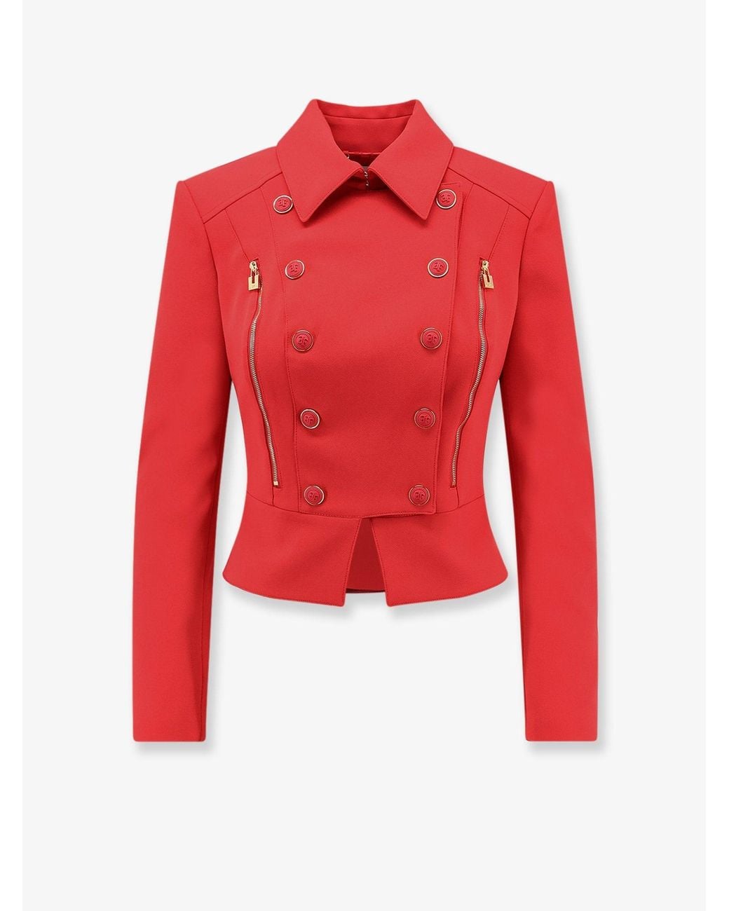 Elisabetta Franchi Red Cropped Blazer