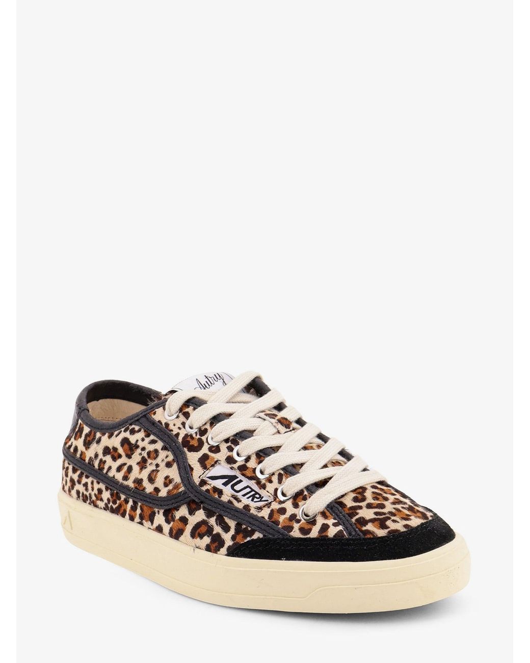 Autry White Windscape Low Pony Hair Sneakers Print