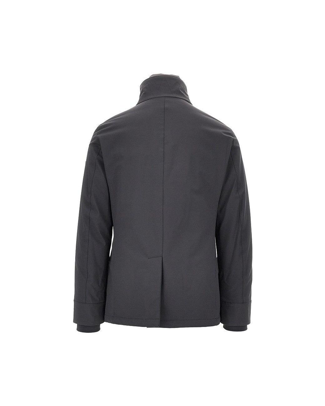 DUNO Gray 'Edmund' Padded Nylon Down Jacket for men
