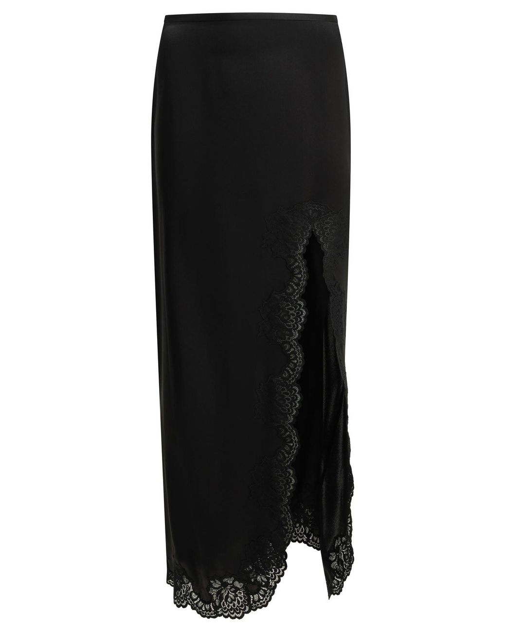 Valentino Black Long Skirt With Ruffles
