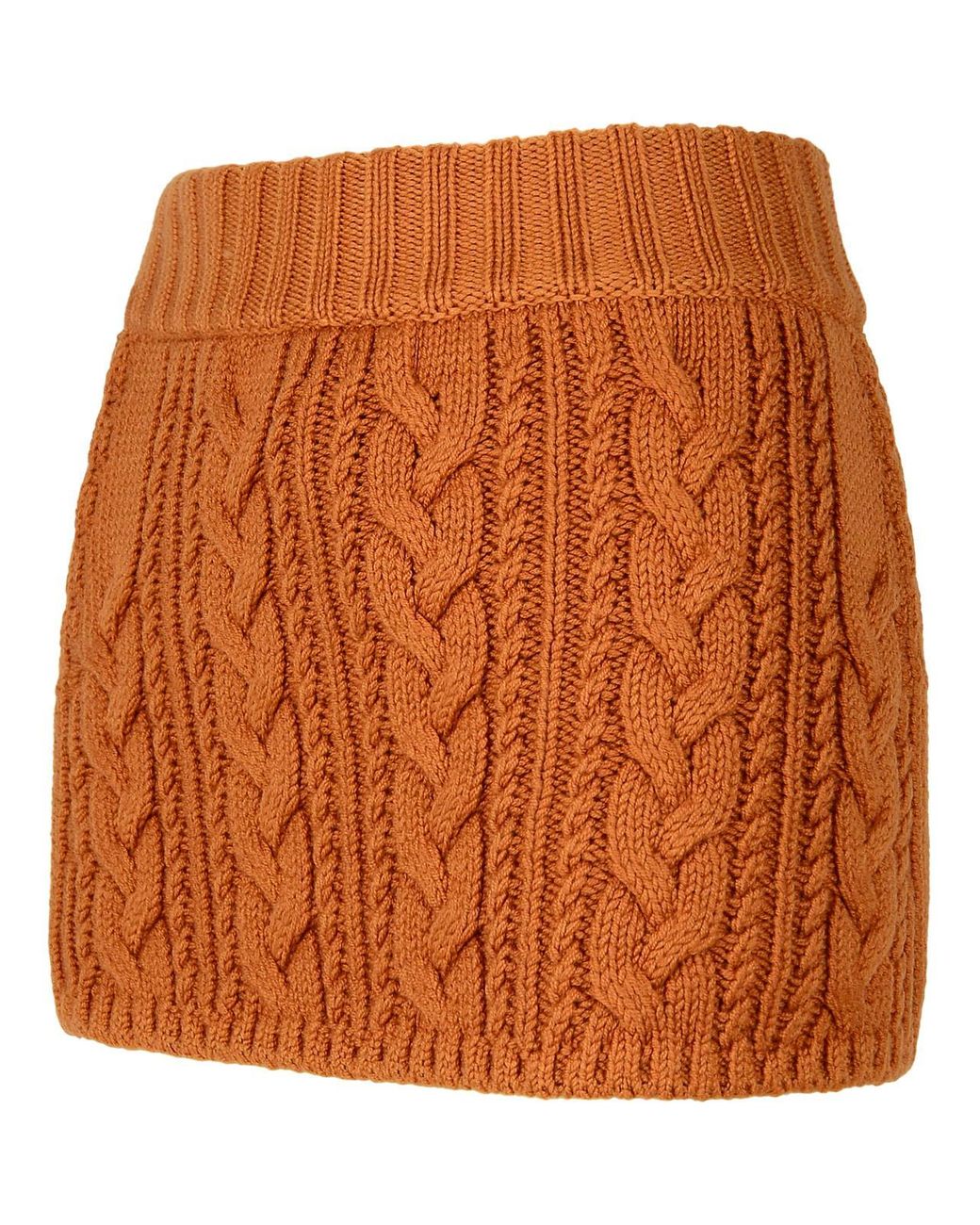 Alanui Orange 'Hues' Virgin Wool Miniskirt
