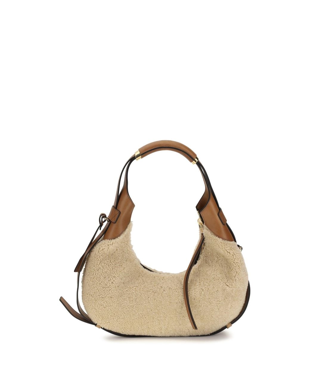Moschino Natural Medium Handle Me Hobo Shoulder Bag