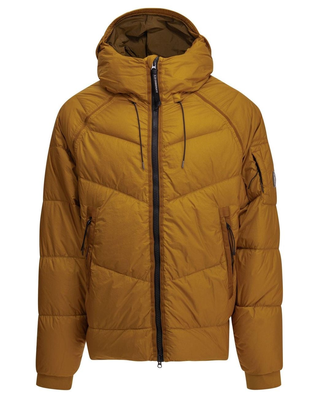 C P Company Brown "Down Shield" Short Down Jacket for men