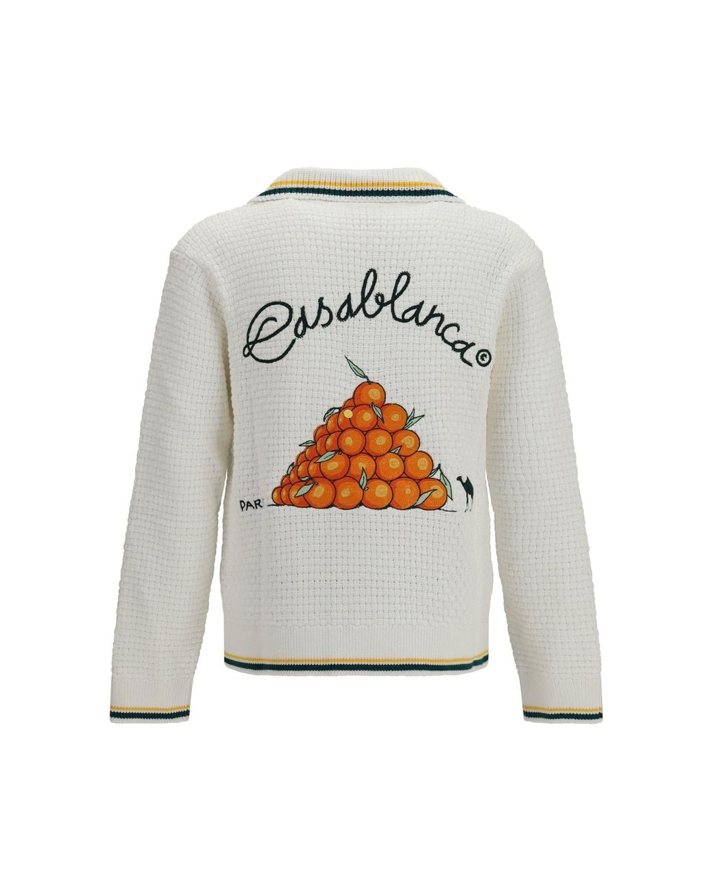 Casablanca White Embroidered Crochet Shirt Pyramid Of Oranges for men