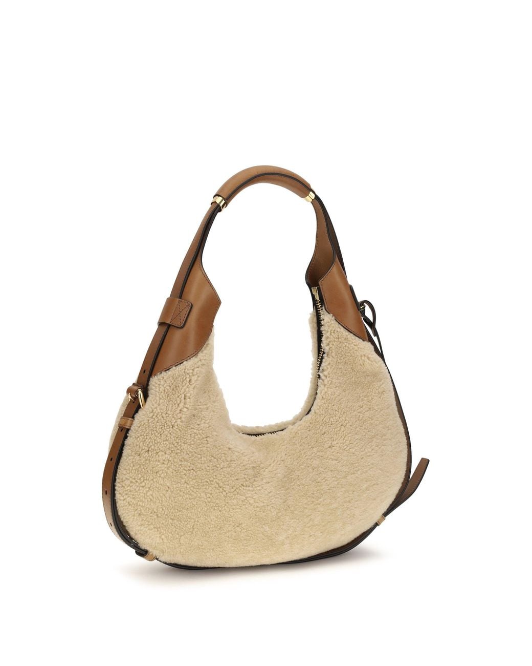 Moschino Natural Medium Handle Me Hobo Shoulder Bag