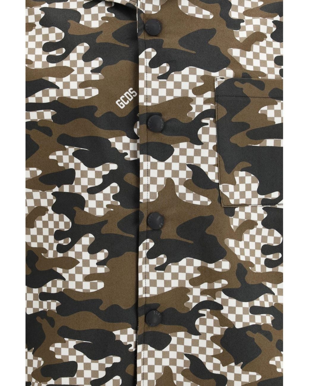 Gcds Gray Shirt Checked Camo for men