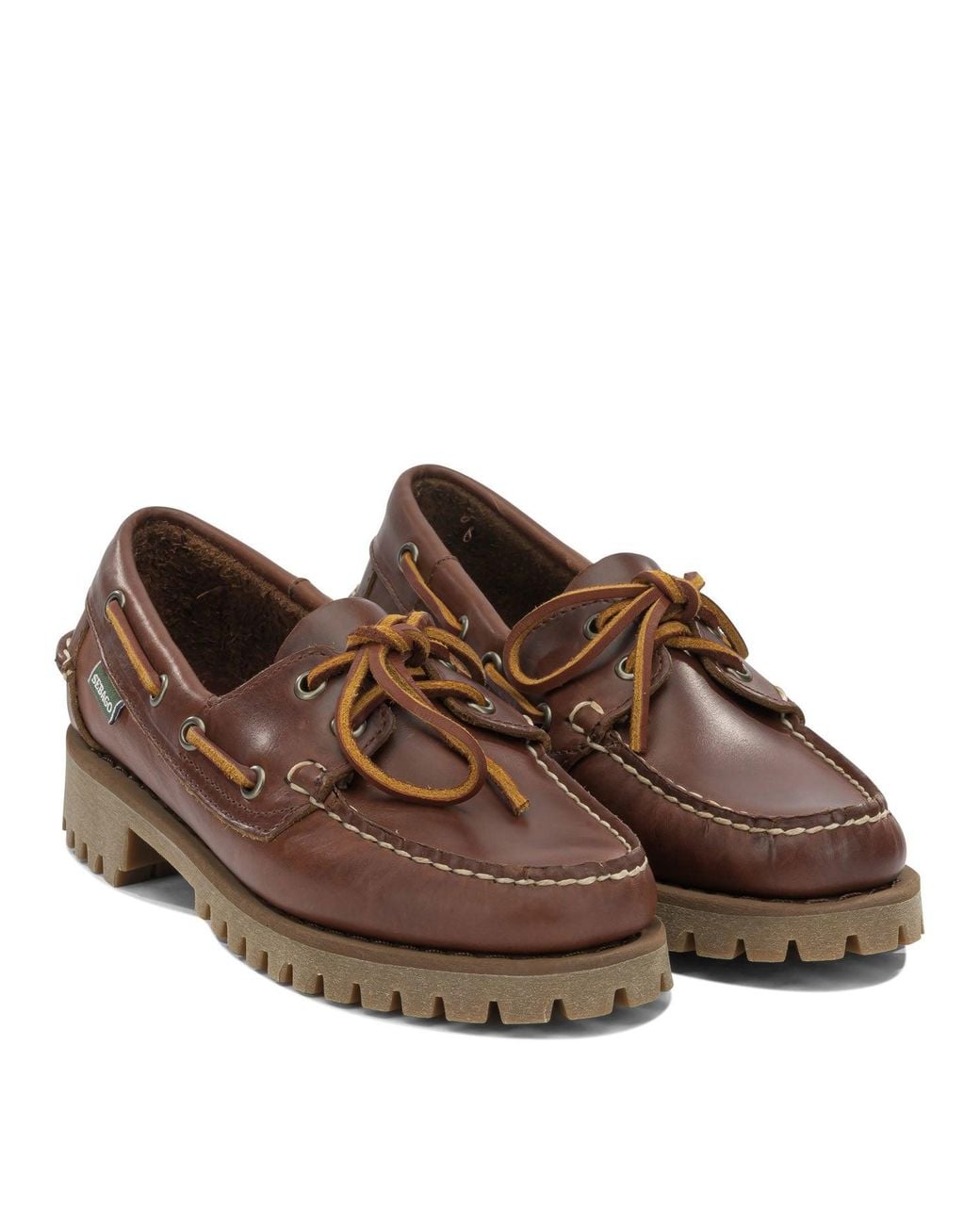 Sebago Brown Ranger Waxy Lace-Up Loafers