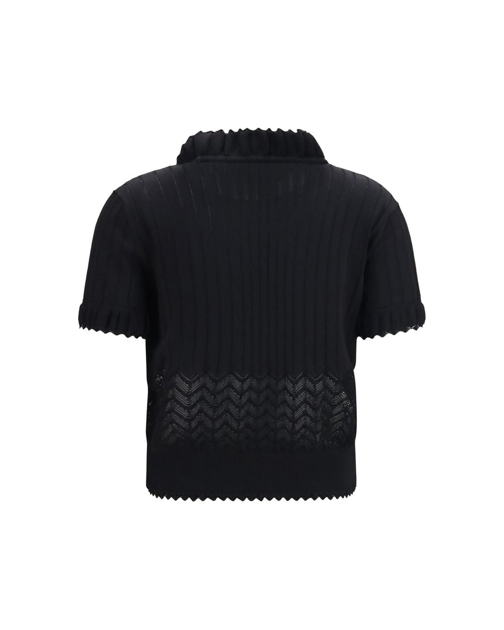 McQueen Black Open-Knit T-Shirt
