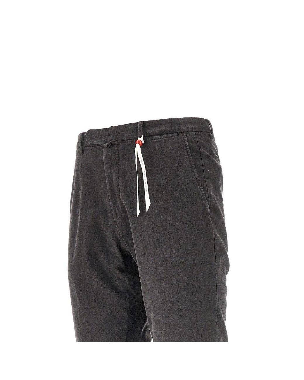 Santaniello Black Praiano Evoluto Stretch Cotton Pants for men