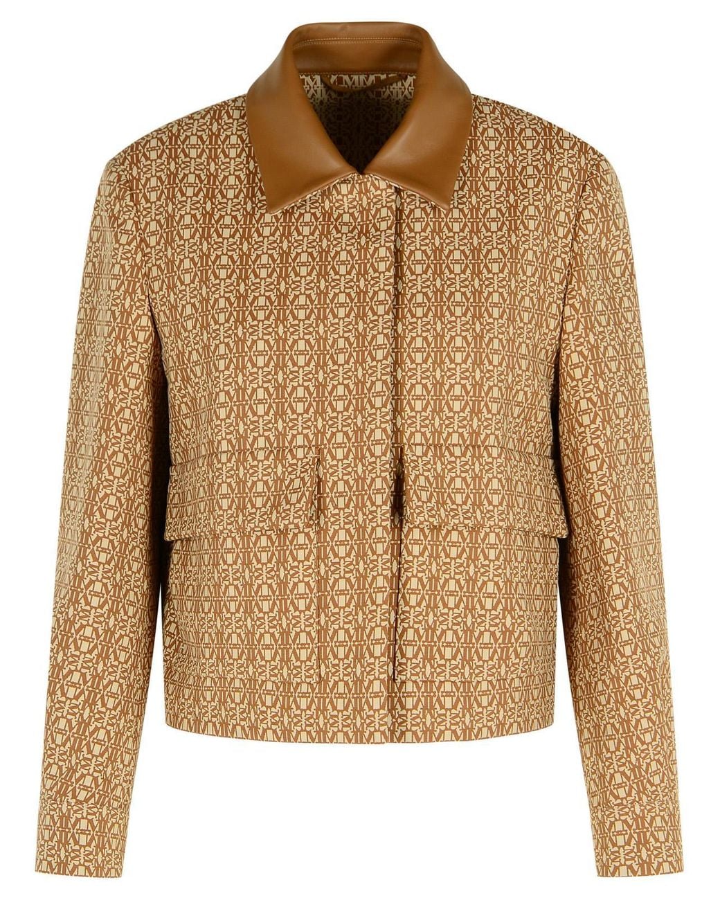 Max Mara Brown 'Viborg' Camel Cotton Jacquard Jacket