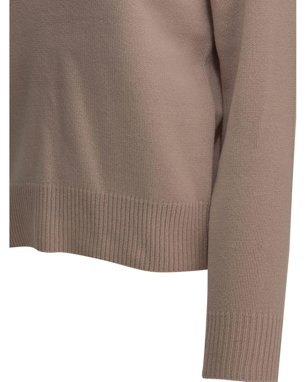 Maison Kitsuné Brown "Fox Head" Crew-Neck Sweater