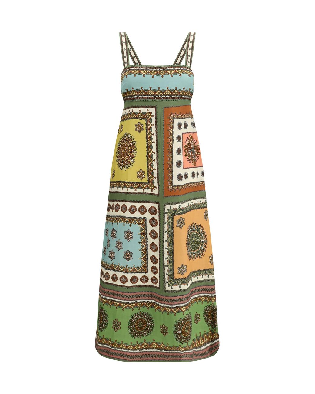 ALÉMAIS Green Contina Day Midi Dress Multi