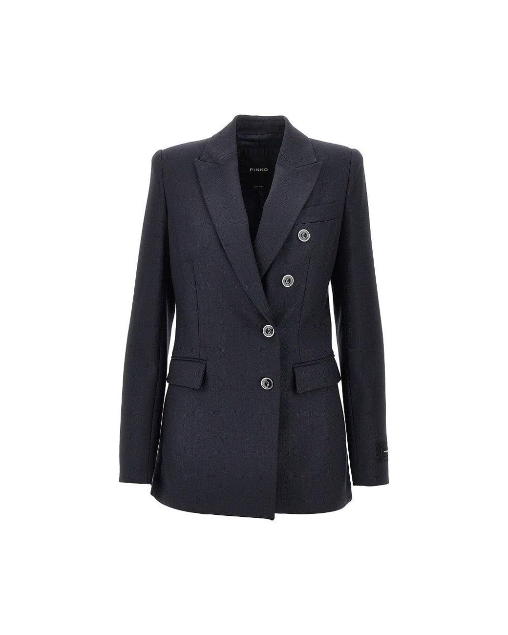 Pinko Blue Wool-Blend Double-Breasted Colsure