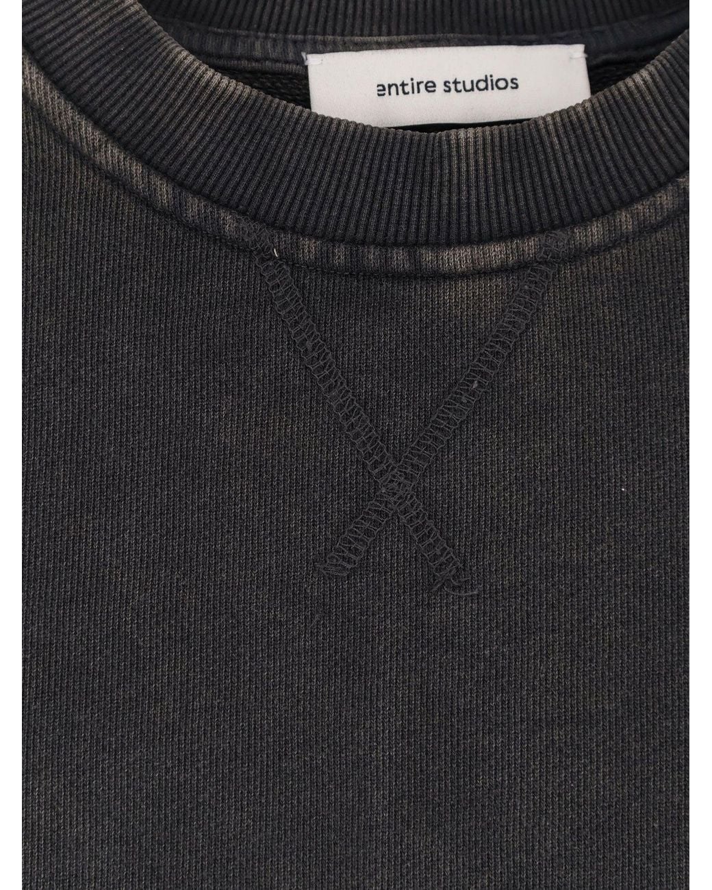 Entire studios Black Pod Crew Cotton Sweatshirt