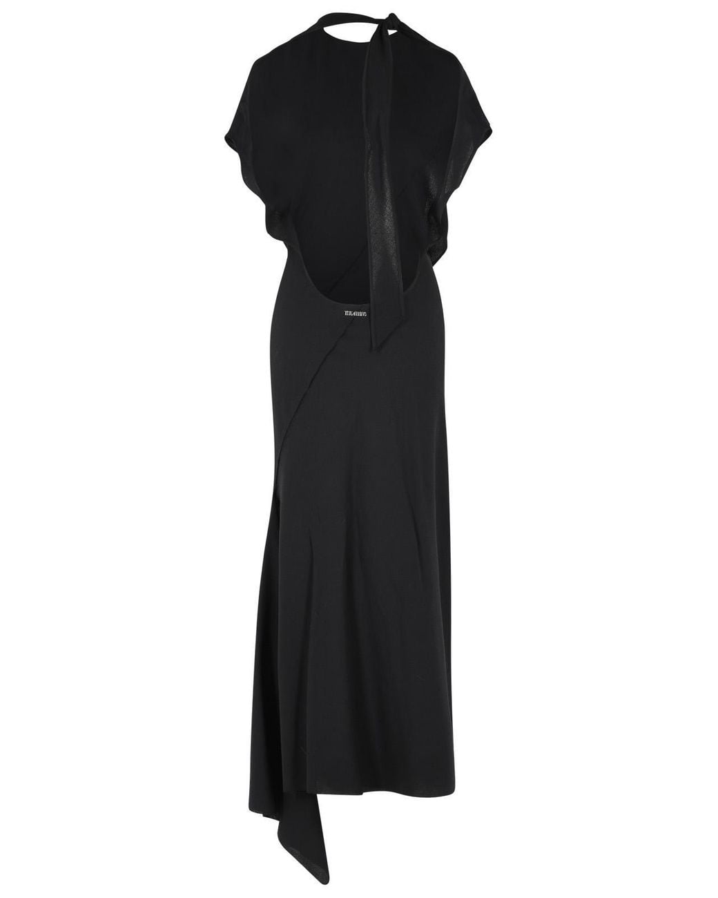 The Attico Black Virgin Wool Midi Dress