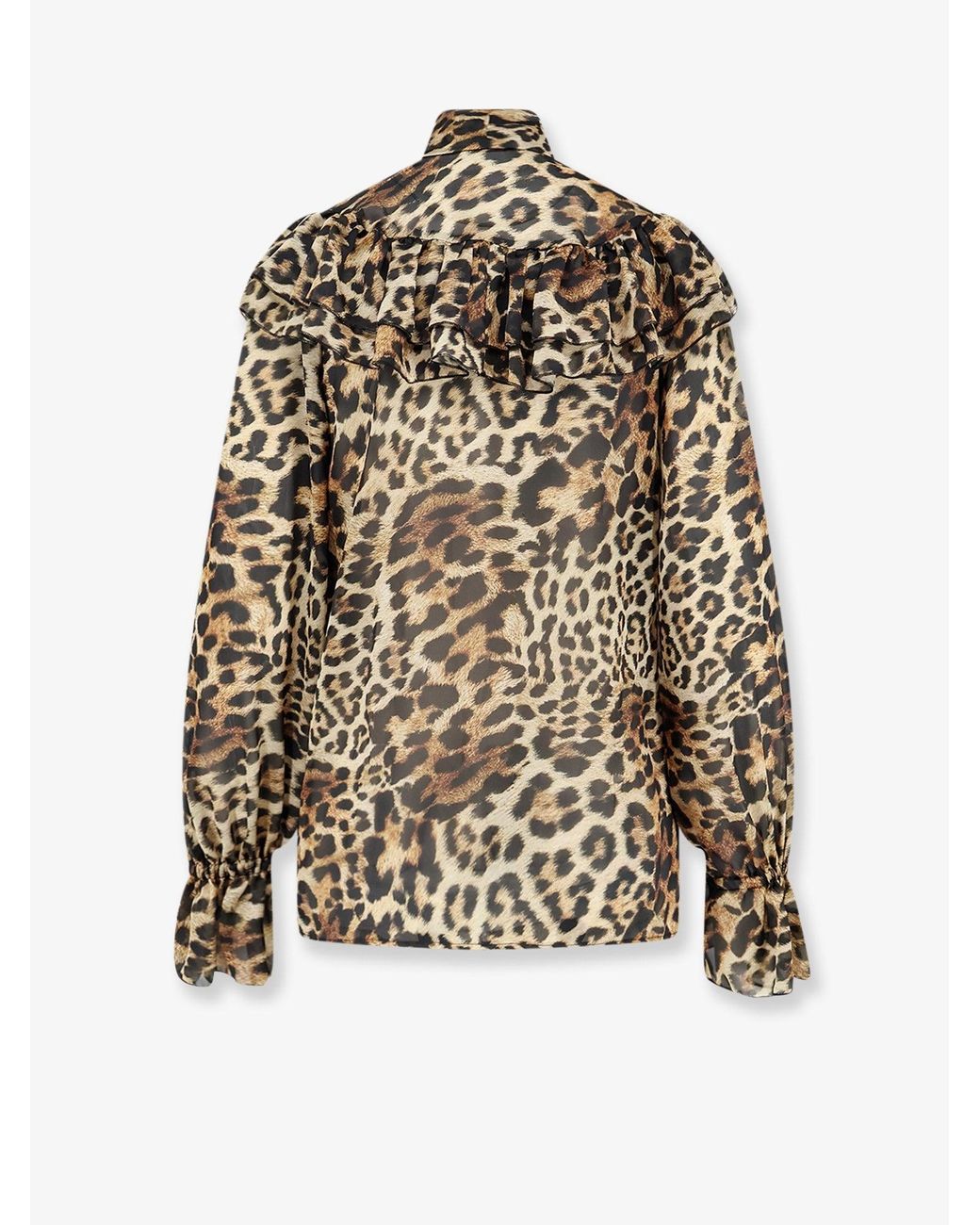 ACTUALEE White Shirt With Print Leopard