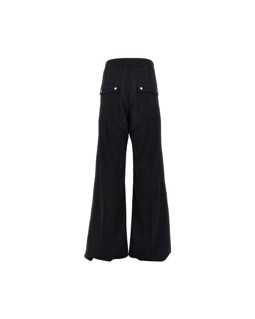 Rick Owens Black Wool Canvas Wide Bela Pants for men