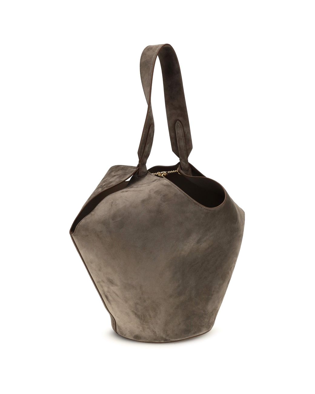 Khaite Brown Lotus Small Shoulder Bag Cedar