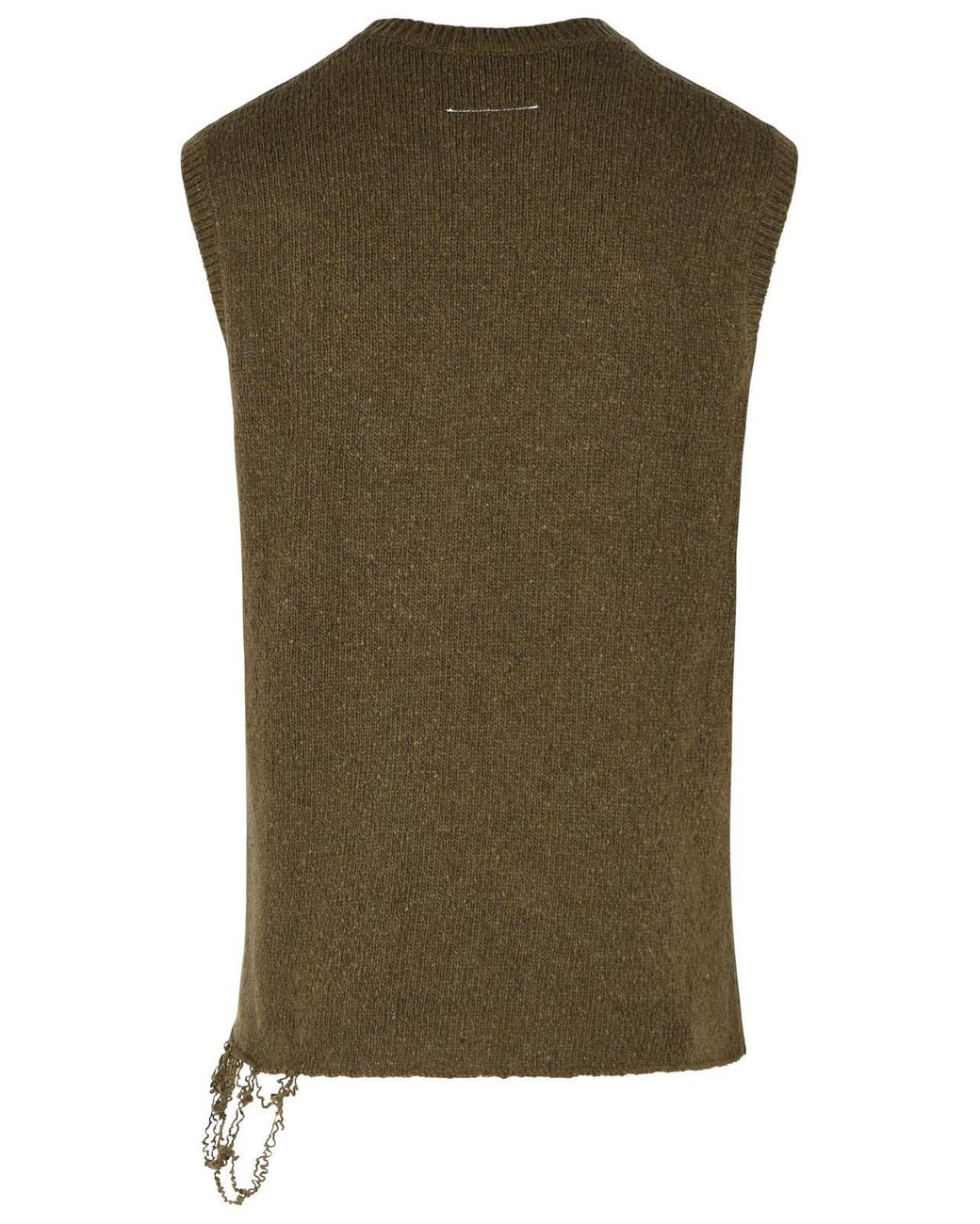 MM6 by Maison Margiela Green Wool Blend Vest for men